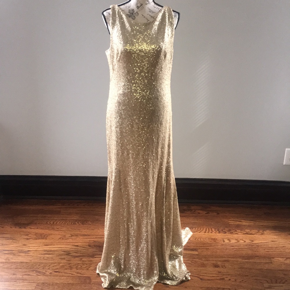 THEIA bridesmaids - Gemma gown in matte gold